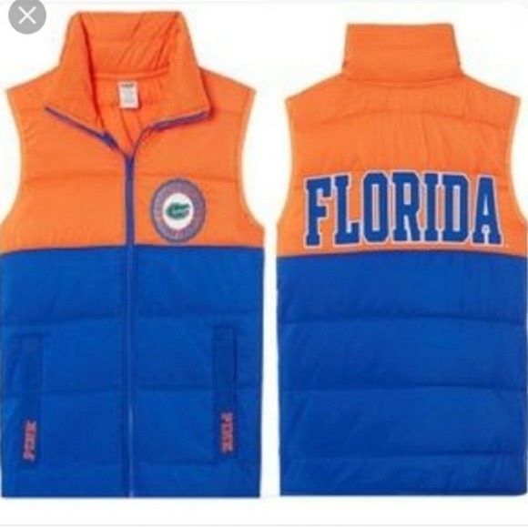NWOT PINK Victoria’s Secret Florida Gator Puffer Vest - Picture 4 of 12